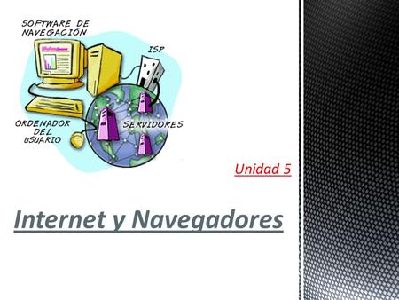 Internet y Navegadores Unidad 5.  WWW World wide web Literalmente tela de araña mundial, más conocida como web.  HTML Lenguaje de Marcado de HyperTexto.