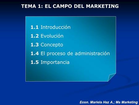 TEMA 1: EL CAMPO DEL MARKETING