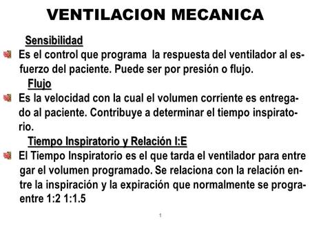 VENTILACION MECANICA Sensibilidad