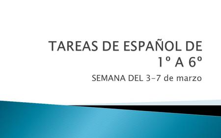 SEMANA DEL 3-7 de marzo. LUNESMARTESMIERCOLESJUEVESVIERNES Guía 274,274,276,277. 1° A Repasar la lección Ññ. 1° B Leer la lección y contestar las preguntas.