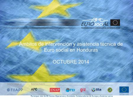 Ámbitos de intervención y asistencia técnica de Euro social en Honduras OCTUBRE 2014.