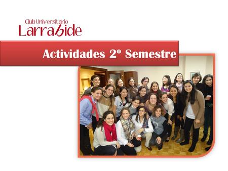 Actividades 2º Semestre. Martes culturales 17 enero: Dr. Pla “La psique en el S. XXI” 24 enero: Inma Alva “El Señor de los anillos” 31 enero: Jose Medina.