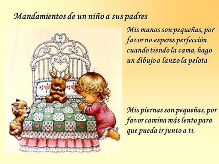 Mandamientos de un niño a sus padres
