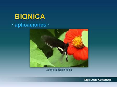BIONICA · aplicaciones · La naturaleza es sabia Olga Lucía Castañeda.
