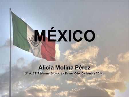 MÉXICO Alicia Molina Pérez (4º A. CEIP Manuel Siurot. La Palma Cdo. Diciembre 2014).