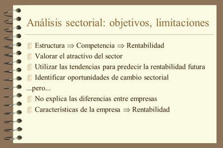 Análisis sectorial: objetivos, limitaciones