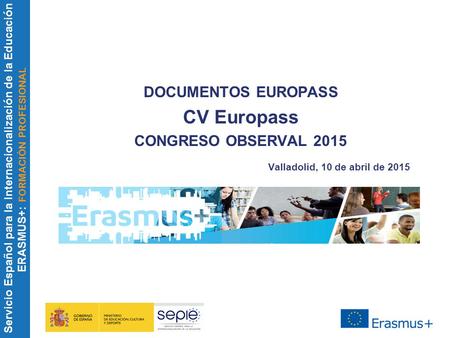 DOCUMENTOS EUROPASS CV Europass CONGRESO OBSERVAL 2015