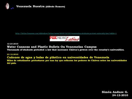 12-23-2010 Water Cannons and Plastic Bullets.