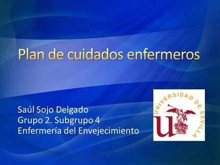 Saúl Sojo Delgado Grupo 2. Subgrupo 4 Enfermería del Envejecimiento.