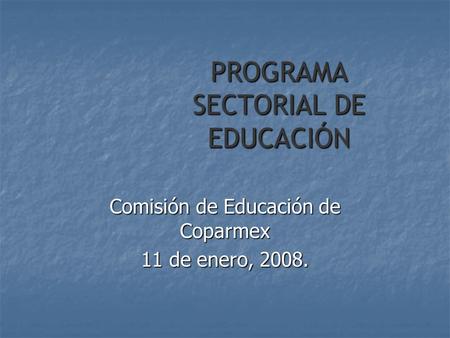 PROGRAMA SECTORIAL DE EDUCACIÓN
