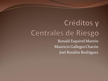 Créditos y Centrales de Riesgo