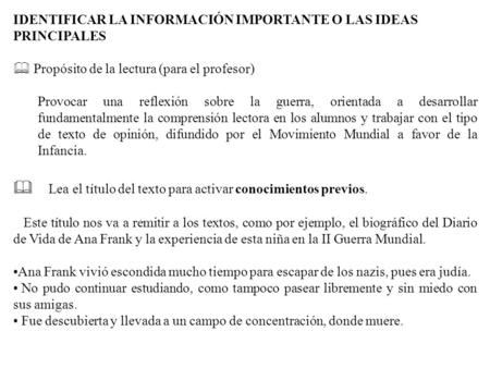 Lea el título del texto para activar conocimientos previos.