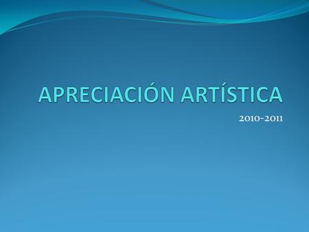 APRECIACIÓN ARTÍSTICA