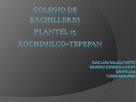 COLEGIO DE BACHILLERES Plantel 13 Xochimilco-tepepan