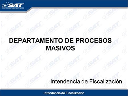 DEPARTAMENTO DE PROCESOS MASIVOS