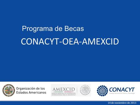 CONACYT-OEA-AMEXCID 14 de noviembre de 2013 Programa de Becas.