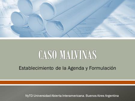 Establecimiento de la Agenda y Formulación NyTD Universidad Abierta Interamericana. Buenos Aires Argentina.