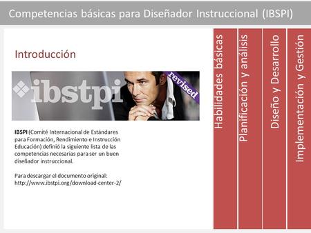 Competencias básicas para Diseñador Instruccional (IBSPI)