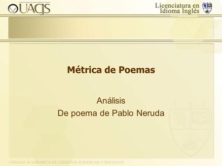 Análisis De poema de Pablo Neruda