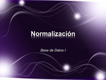 Normalización Base de Datos I.