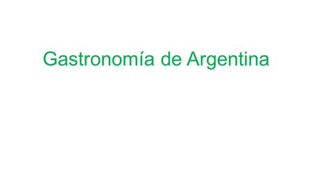 Gastronomía de Argentina