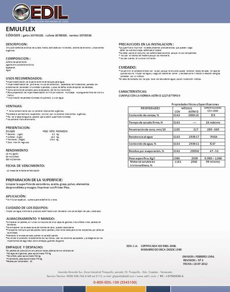 EMULFLEX CUIDADO: PREPARACION DE LA SUPERFICIE: