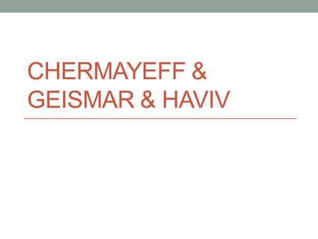 CHERMAYEFF & GEISMAR & HAVIV. Historia de la compañía La firma fue fundada en 1957 por Ivan Chermayeff y Tom Geismar en la ciudad de Nueva York. En 2003.
