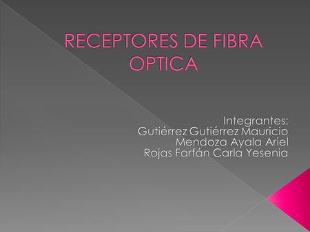 RECEPTORES DE FIBRA OPTICA