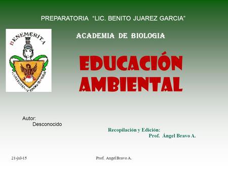 Educación ambiental ACADEMIA DE BIOLOGIA
