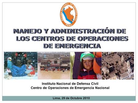 MANEJO Y ADMINISTRACIÓN DE LOS CENTROS DE OPERACIONES DE EMERGENCIA