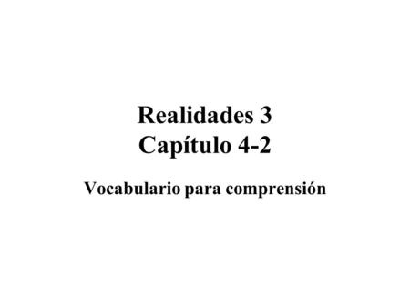 Vocabulario para comprensión
