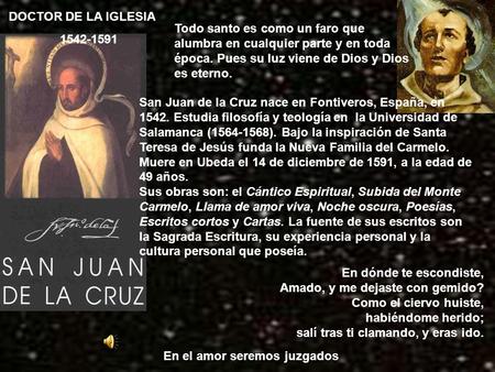 En el amor seremos juzgados