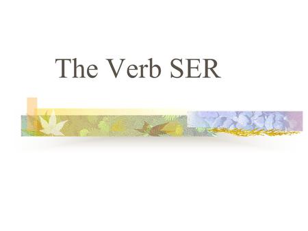 The Verb SER SER The verb Ser means “to be” SER There is another verb in Spanish that means “to be.” It is the verb Estar.