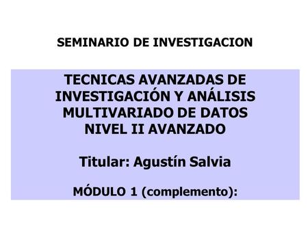 Titular: Agustín Salvia