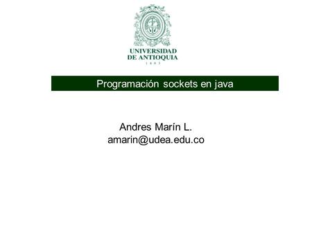 Andres Marín L. Programación sockets en java.