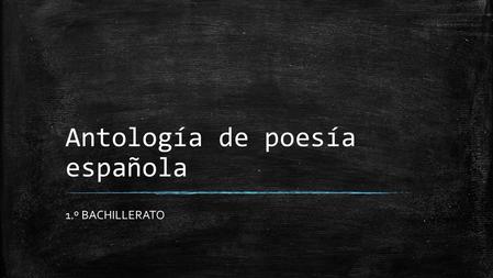 Antología de poesía española