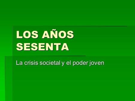 La crisis societal y el poder joven