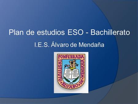Plan de estudios ESO - Bachillerato