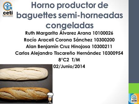 Horno productor de baguettes semi-horneadas congeladas