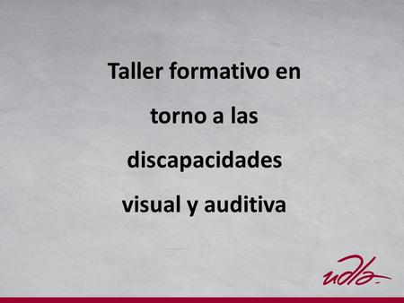 Taller formativo en torno a las discapacidades visual y auditiva.
