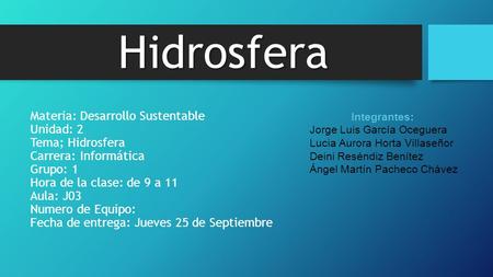 Hidrosfera.