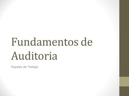 Fundamentos de Auditoria