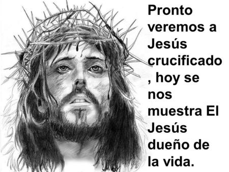 Pronto veremos a Jesús crucificado, hoy se nos muestra El Jesús dueño de la vida.