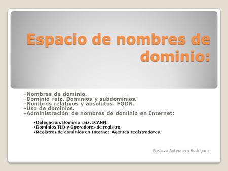 Espacio de nombres de dominio: