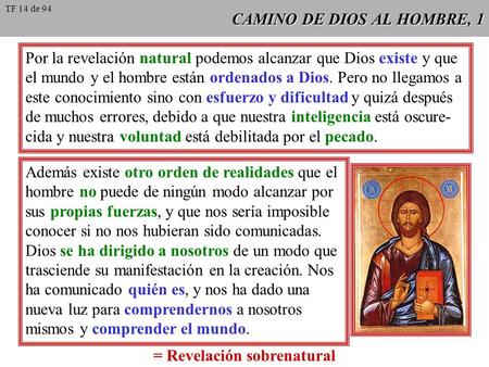 CAMINO DE DIOS AL HOMBRE, 1