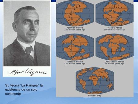 Su teoría “La Pangea” la existencia de un solo continente
