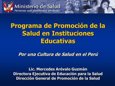 Programa de Promoción de la Salud en Instituciones Educativas