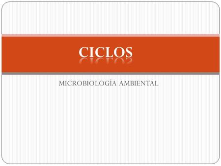 MICROBIOLOGÍA AMBIENTAL