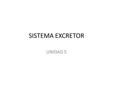 SISTEMA EXCRETOR UNIDAD 5.