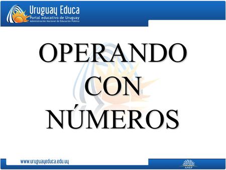 OPERANDO CON NÚMEROS.